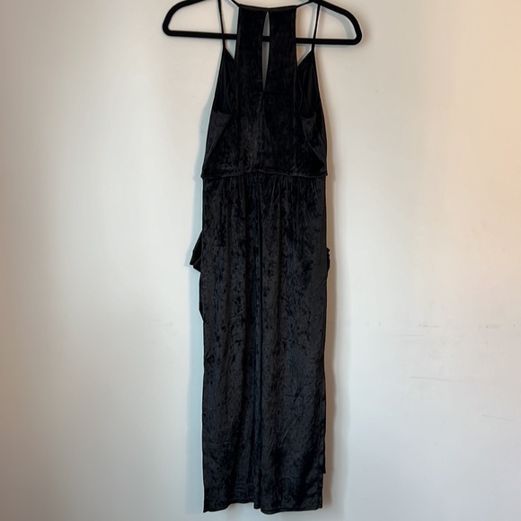 BCBG Velvet Faux-Wrap Side Slit Midi Dress Size S 🟨 - Picture 9 of 9